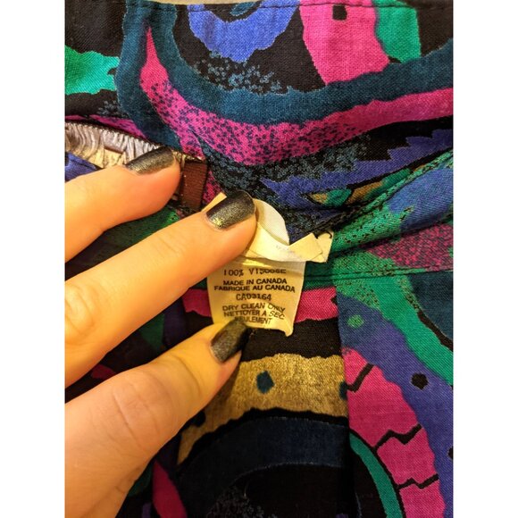 Vintage 80s High Waist Paisley Forest Fairy Whimsygoth Maxi Skirt Retro Sz 12 - Picture 10 of 10